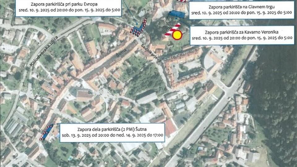 Prizorišča in parkiranje med 52. Dnevi narodnih noš in oblačilne dediščine v Kamniku