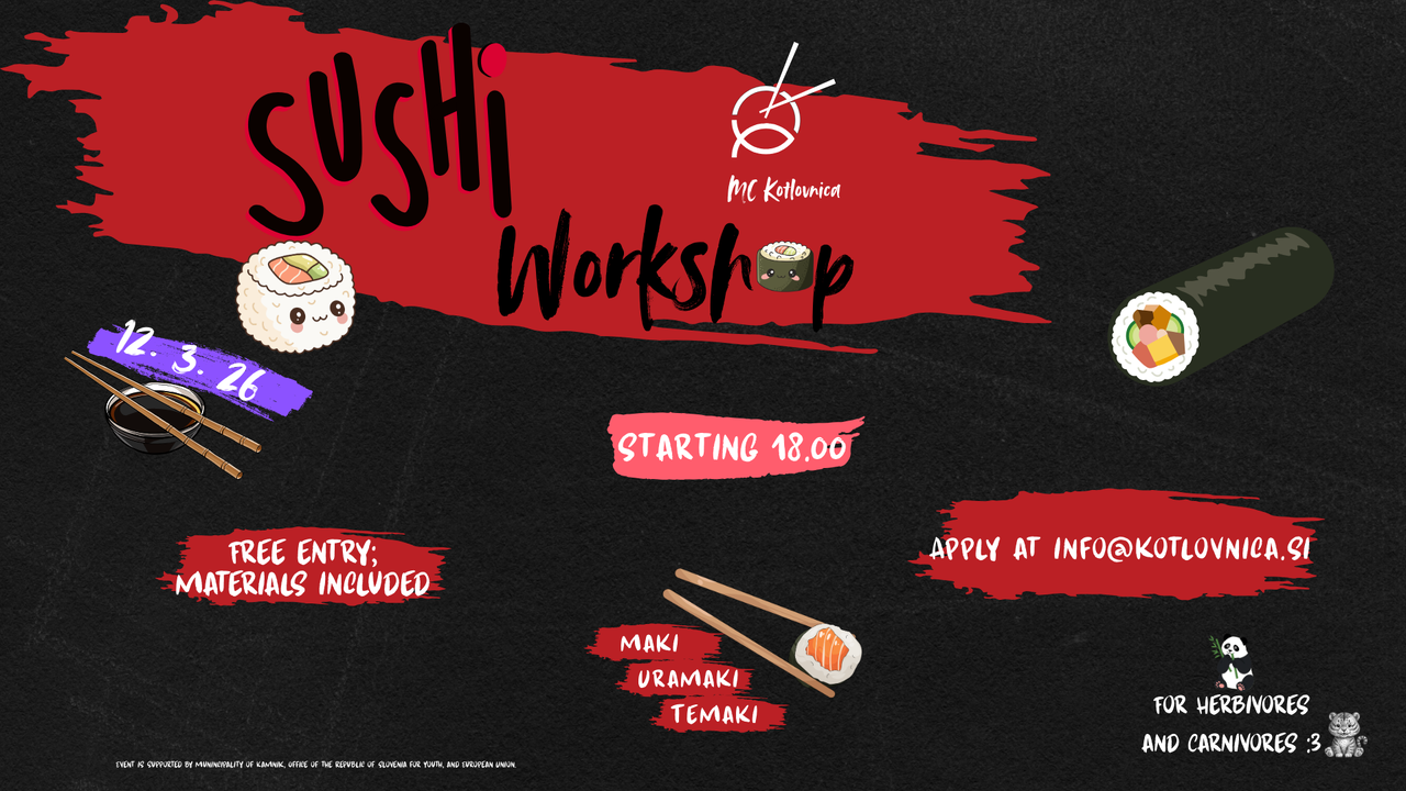 Sushi workshop 1 – delavnica priprave sušija / ZAPOLNJENO